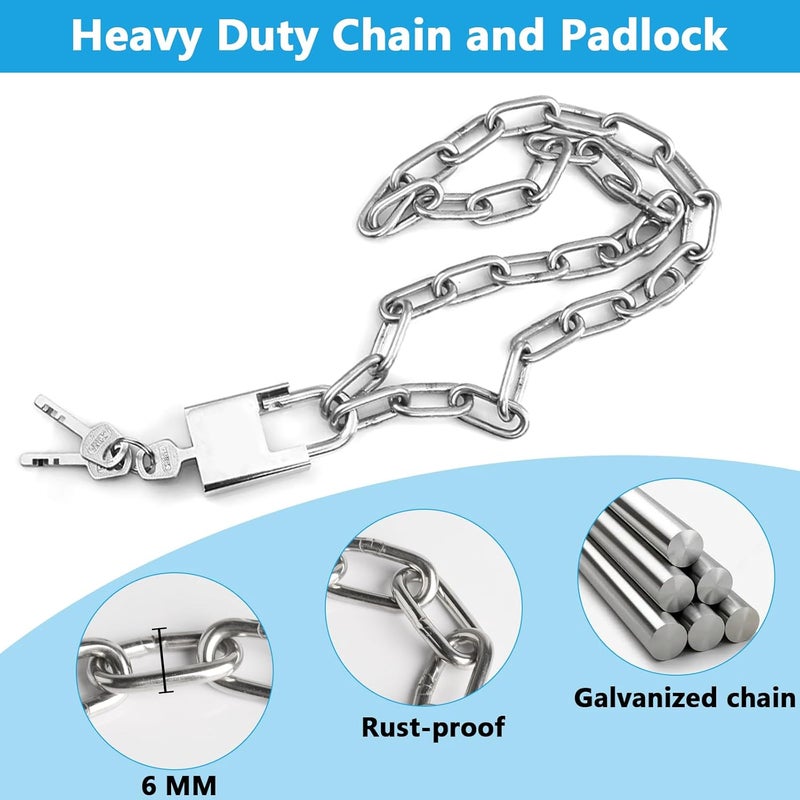HexinYigjly 40 Inch Heavy-Duty Stainless Steel Safety Chain Lock,5mm x 1 Meter Chain and Lock,Sprocket Locks with Key,Bike Locks,High Security,Suitable for Motorcycles, Bicycles, Gates and Warehouses - Image 3